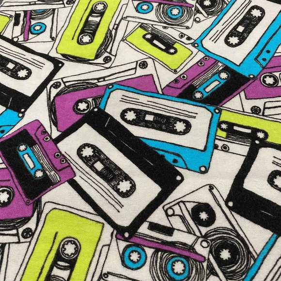Joann Fabrics Other Retro Cassette Tape Print Fabric Flannel Cotton